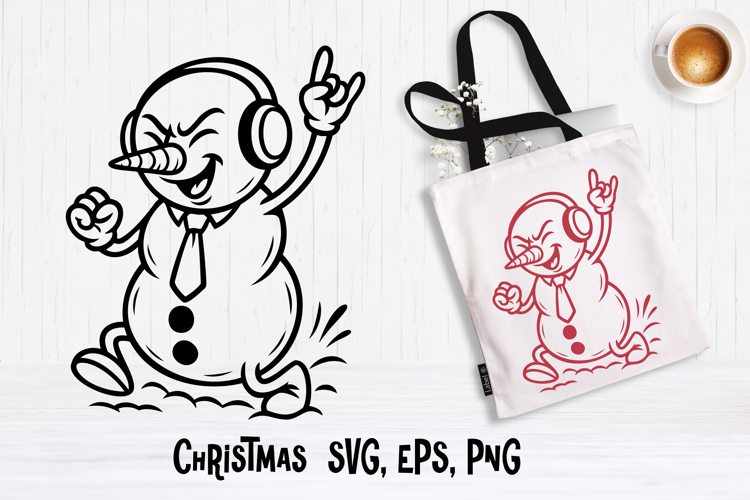Christmas snowman SVG design | Christmas silhouette SVG