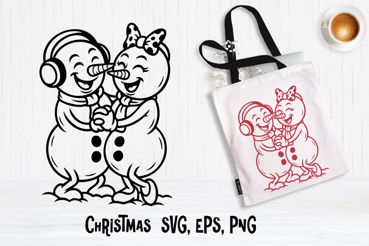 Christmas snowman SVG design | Christmas silhouette SVG