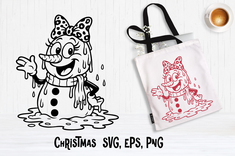Christmas snowman SVG design | Christmas silhouette SVG