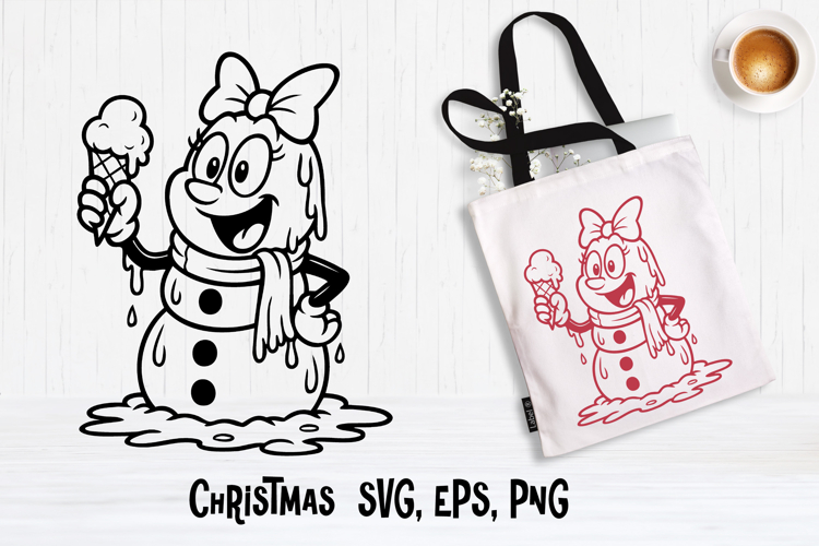 Christmas snowman SVG design | Christmas silhouette SVG