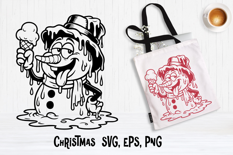 Christmas snowman SVG design | Christmas silhouette SVG