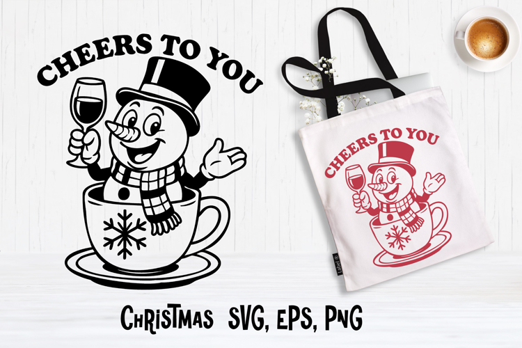 Christmas snowman SVG design | Christmas silhouette SVG