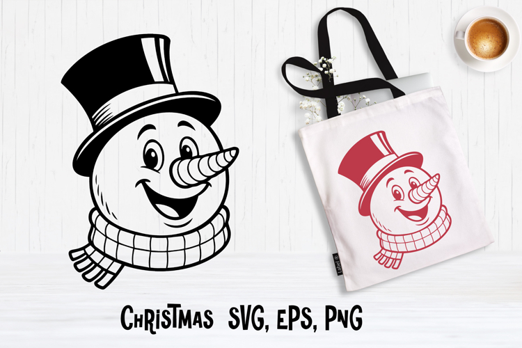 Christmas snowman SVG design | Christmas silhouette SVG