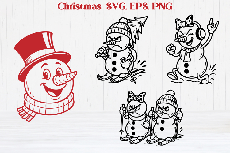  Snowman Silhouette Image 2