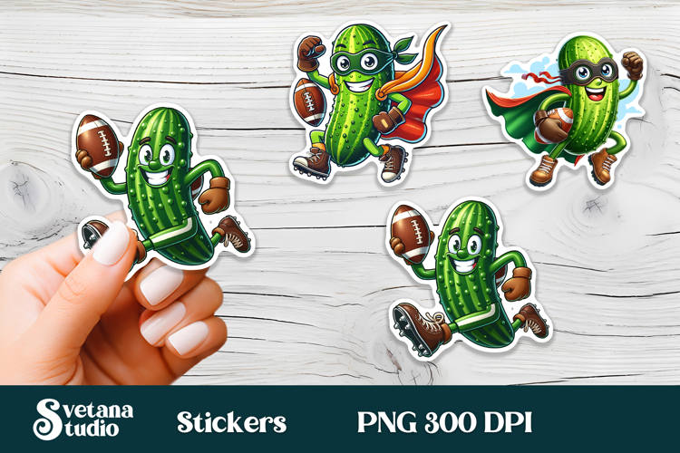 Funny cucumber stickers PNG | Vegetable sticker printable example image 1