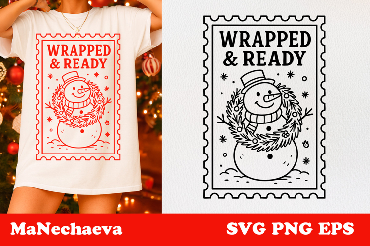 Funny Snowman SVG | Christmas Postage Stamp Sublimation