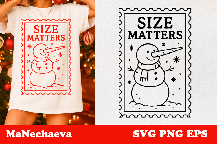 Funny Snowman SVG | Christmas Postage Stamp Sublimation