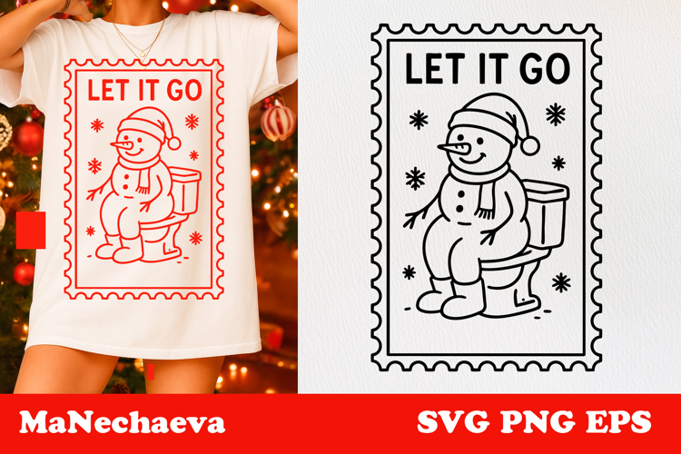 Funny Snowman SVG | Christmas Postage Stamp Sublimation
