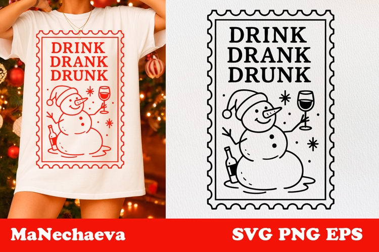 Christmas Wine Svg Image 12