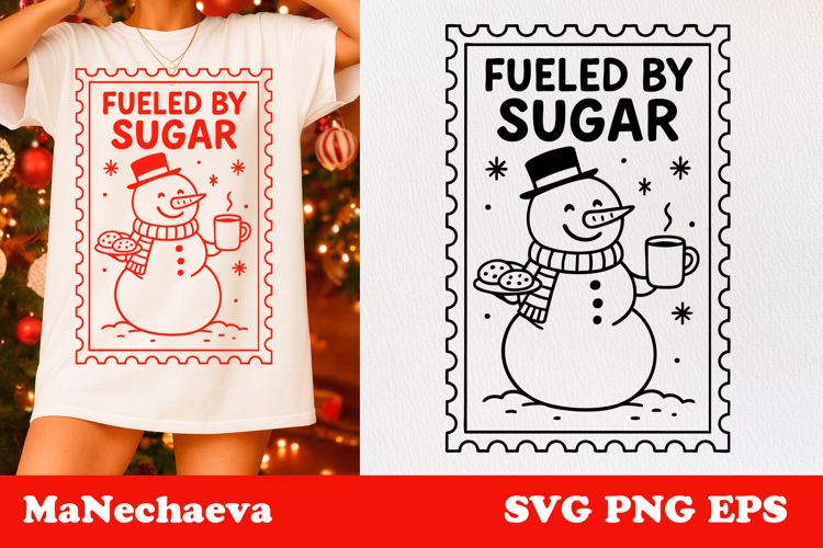 Funny Snowman SVG | Christmas Postage Stamp Sublimation
