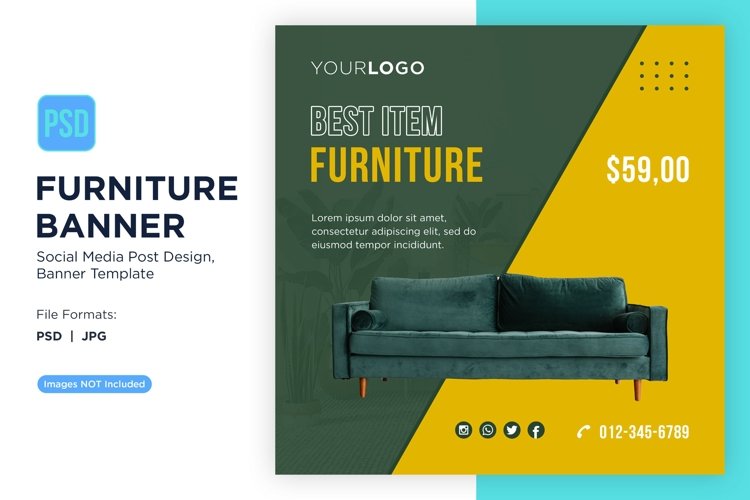 Best Item Furniture Banner Design Template example image 1