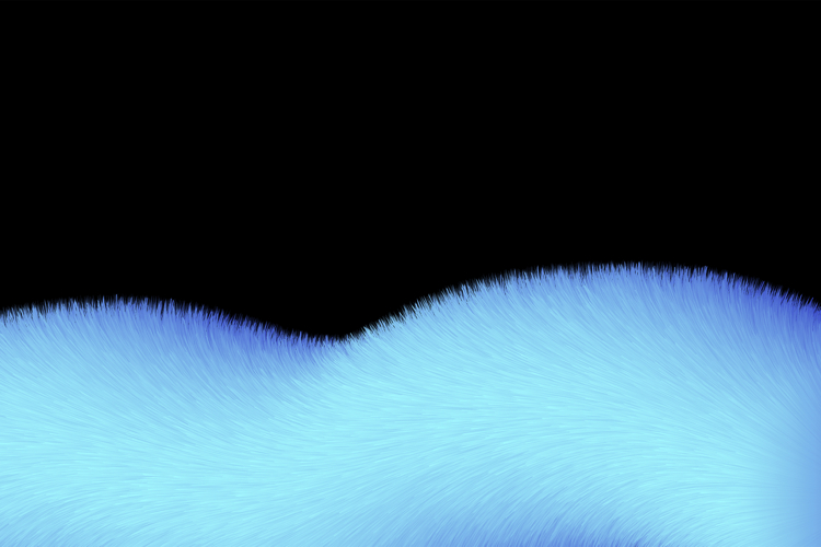 Blue fur hair wave surface imitation. Abstract background