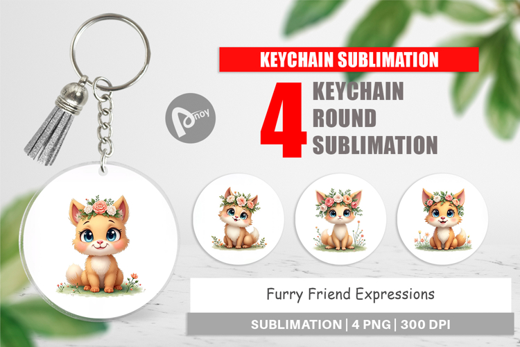 Furry Expressions Keychain