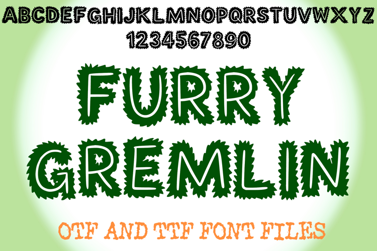 Furry Gremlin Lettering ABC Text Font Alphabet OTF Type