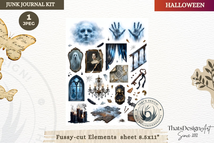 Horror Halloween Junk Journal Gothic sheets ephemera