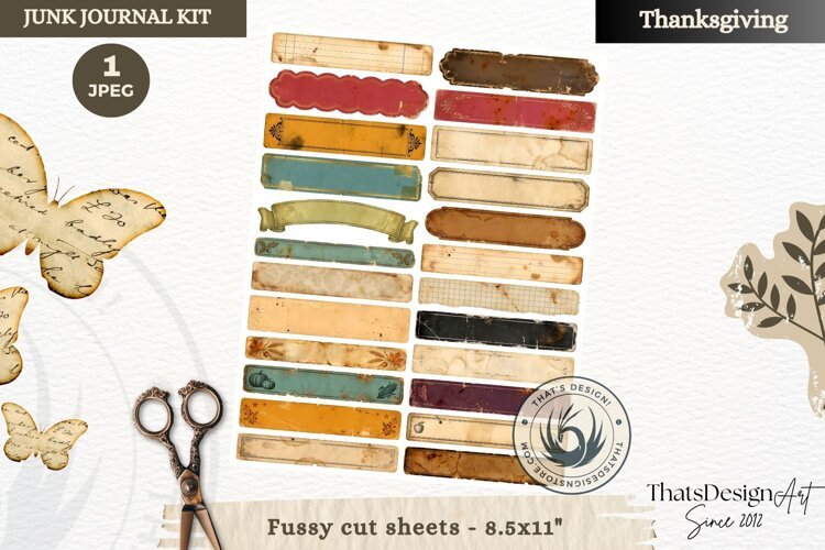 Vintage Thanksgiving Junk Journal calendar sheet ephemera example image 1