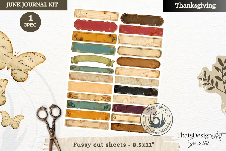 Vintage Thanksgiving Junk Journal calendar sheet ephemera