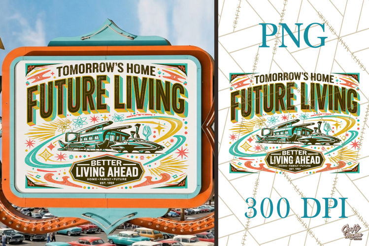 Retro Atomic Age Future Living PNG