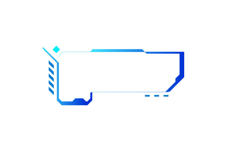 Futuristic game screen frame stream ui isolated