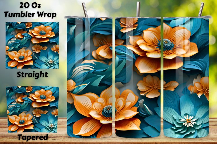 Futuristic Petal Symphony Tumbler Wrap, Seamless Wrap PNG