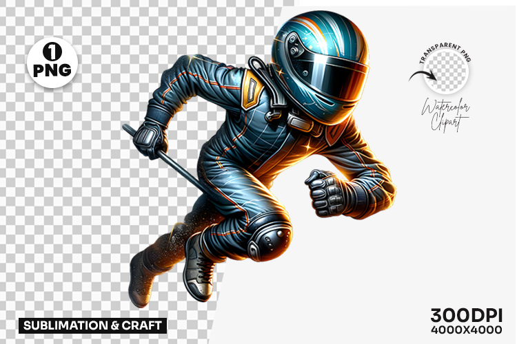 Futuristic Racing Driver PNG Clipart Sublimation Design
