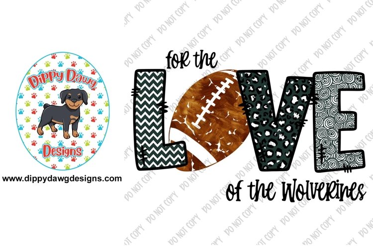 Wolverines Football Dark Green and White PNG Design