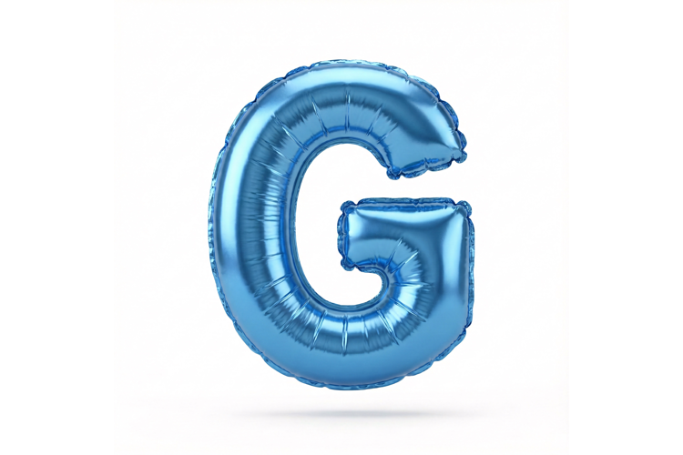 Blue Metallic Letter G Foil Balloon Party Decoration