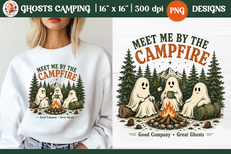 Ghost camping PNG | Vintage wilderness outdoor adventure