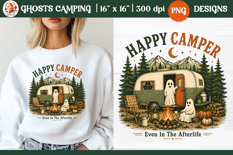 Ghost camping PNG | Vintage wilderness outdoor adventure