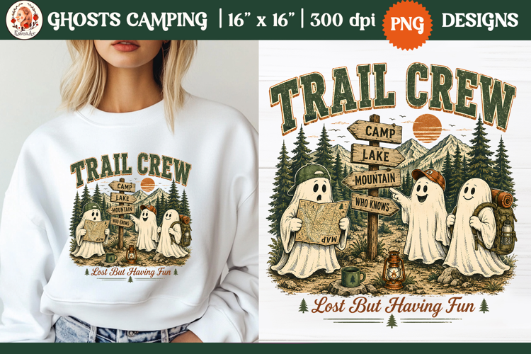 Ghost camping PNG | Vintage wilderness outdoor adventure