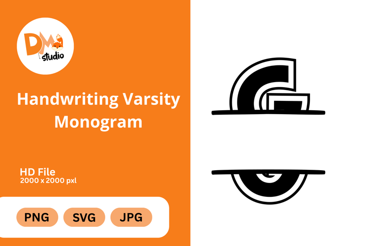 Handwriting Varsity Monogram