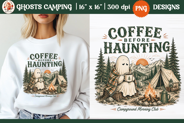 Ghost camping PNG | Vintage wilderness outdoor adventure