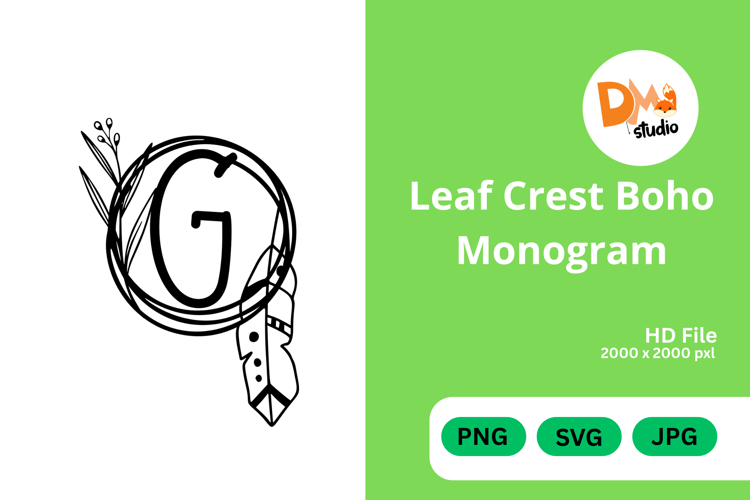 Leaf Monogram Svg Image 16