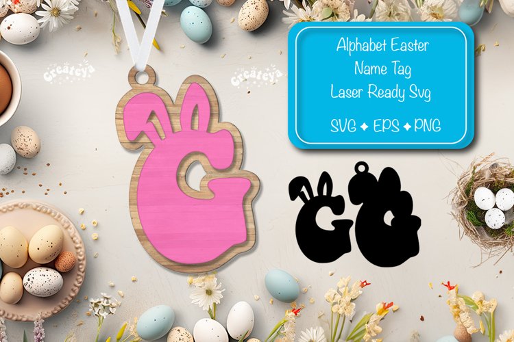 Alphabet Letter G Easter basket tags Easter tag Laser Cut