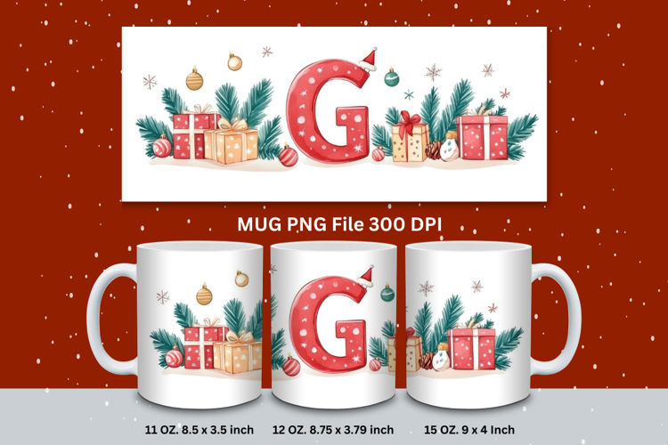 Christmas Mug Customizable Custom Winter Coffee Cup Letter G