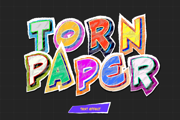 Torn Paper Style Text Effects Editable