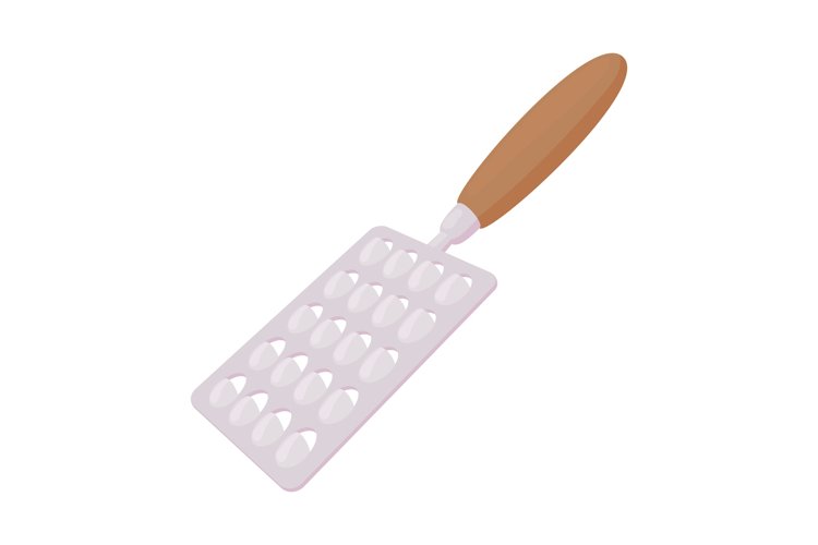 Cheese grater with a wooden handle icon