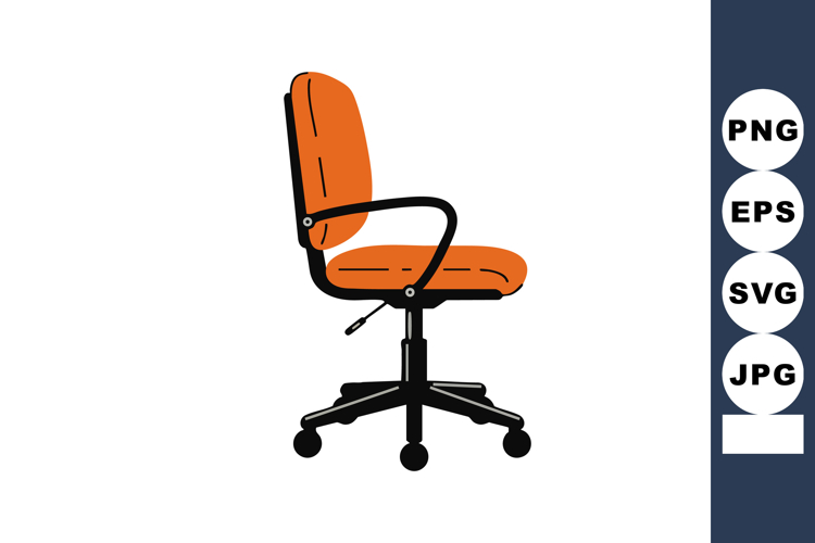 Orange ergonomic office chair with adjustable height and bla