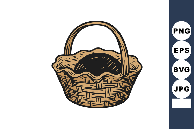 Woven Basket with Handle Rustic Style Handcrafted Design for