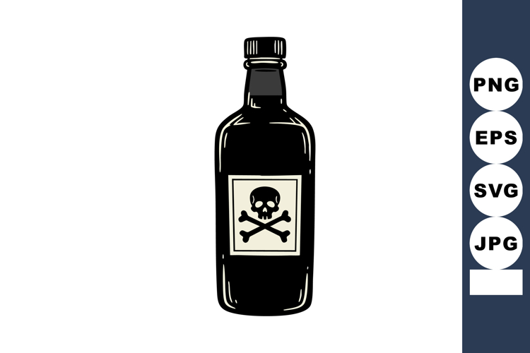 Poison bottle with skull and crossbones symbol vector drawin example image 1