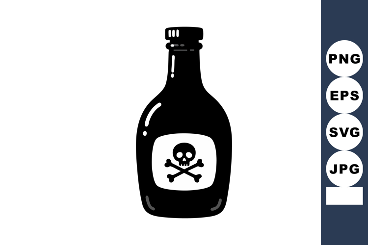 Poison bottle with skull and crossbones symbol vector illust example image 1