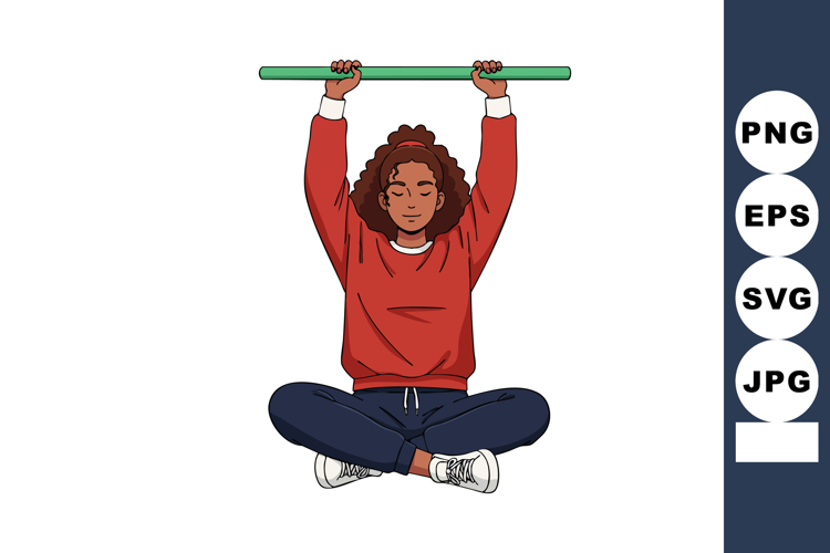 Woman Meditating Clipart Image 21