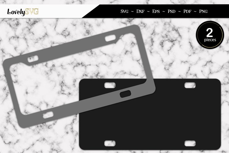 License plate and frame template, crafting SVG cut (1458776)