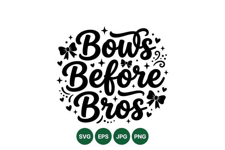 Feminine Bows Typography SVG Design For Crafts