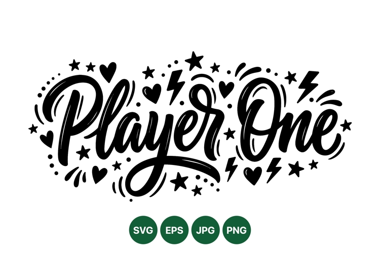 Player One Gamer SVG Cut File For Cricut