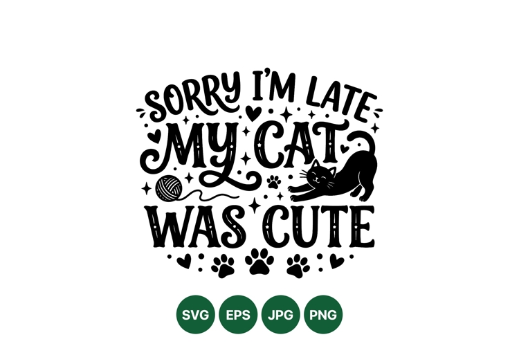 Humorous Cat Typography Design With Playful Elements