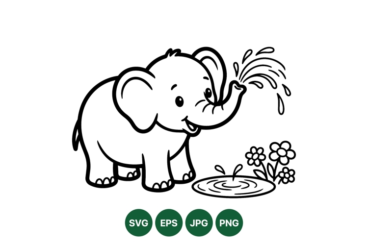 Cute Baby Elephant Svg Clipart For Kids Crafts