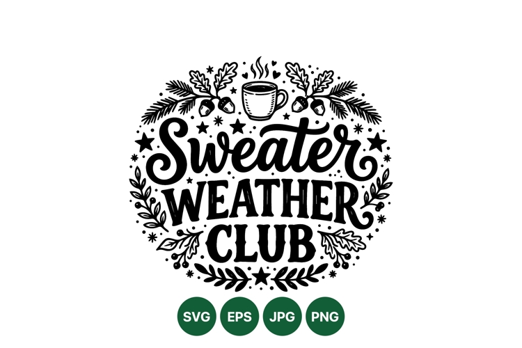 Hand Lettered Sweater Weather Winter Illustration