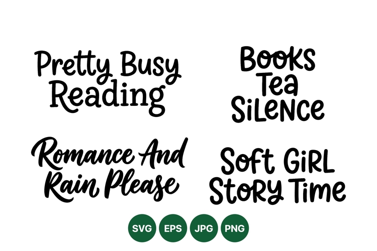 Hand Lettered Cozy Reading SVG Quotes