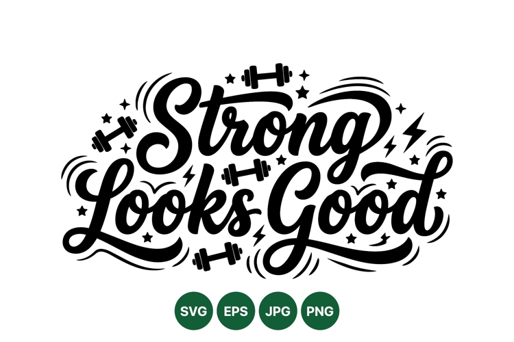 Fitness Typography Design With Strong Motivational Quote